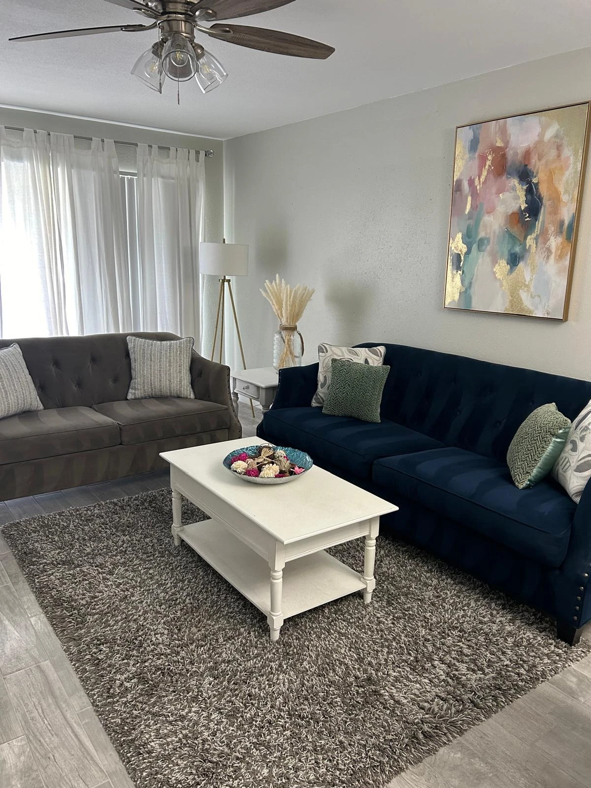 Clean and organized living room