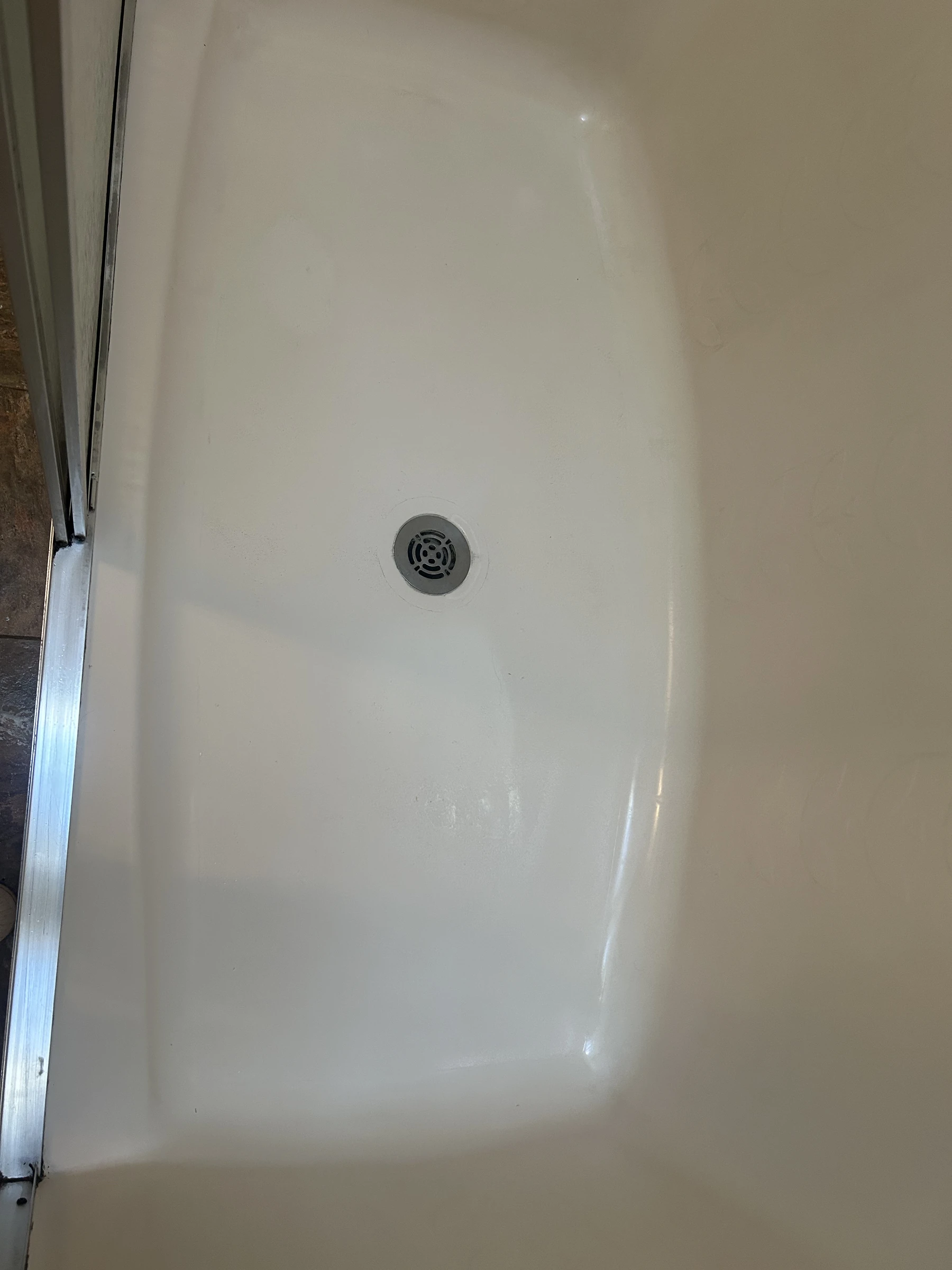 Shower base after cleaning